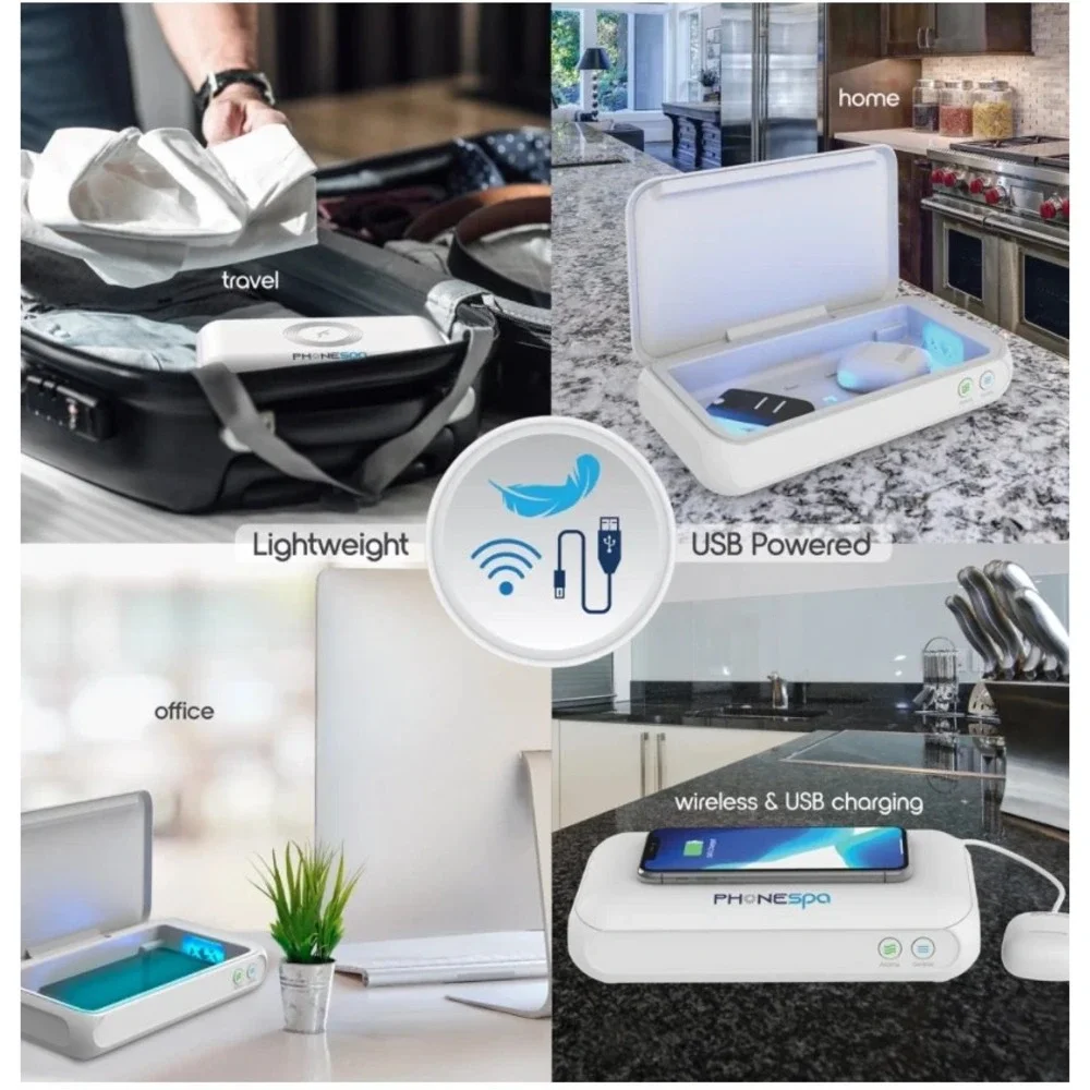 Phonespa Phone & Accessory Sanitizer /‎ Aromatherapy Diffuser Plus Charger